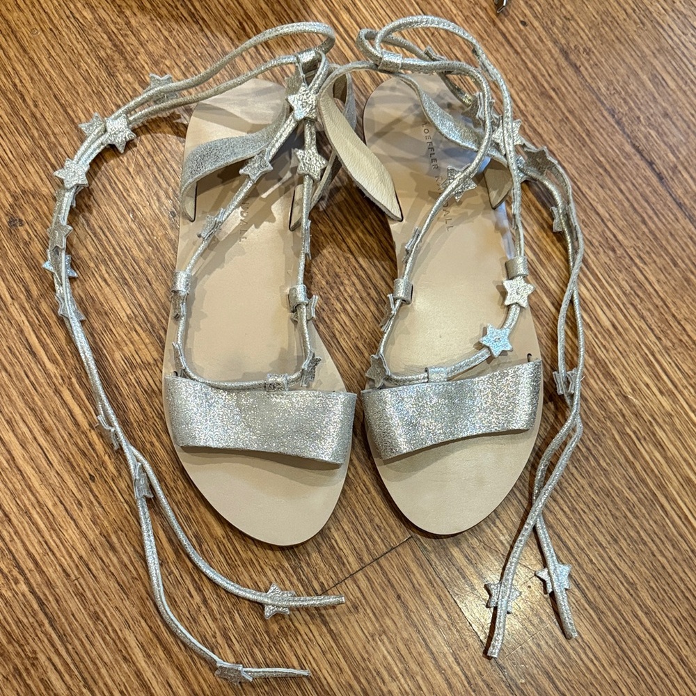 Loeffler Randall Silver Star Lace-Up Sandals